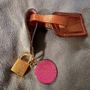 Louis Vuitton Bag Charm Purple/Rose/Red with LV Luggage Tag and LV PadLock